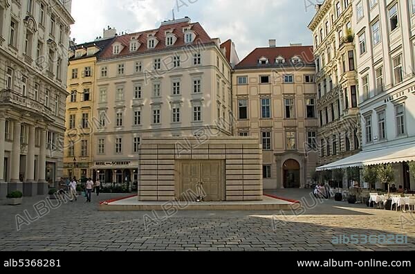 The Holocaust memorial by Rachel Whiteread, at Vienna's Judenplatz square, Vienna, Austria, Europe.