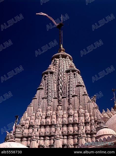 Shikara Adinath temple, Palitana, Gujarat, India. Shri Adishwara or Rishaba Deva Temple in Palitana, Gujarat, India. The Jains sacred site of Shatrunjaya contains hundreds of Palitana temples built mostly between the 11th Century and 16th Century CE. The Shatrunjaya Hills were sanctified when Rishabha, the first tirthankara (omniscient Teaching God) of Jainism, gave his first sermon in the temple on the hill top. The ancient history of the hills is also traced to Pundarika Swami, a chief Ganadhara and gran.