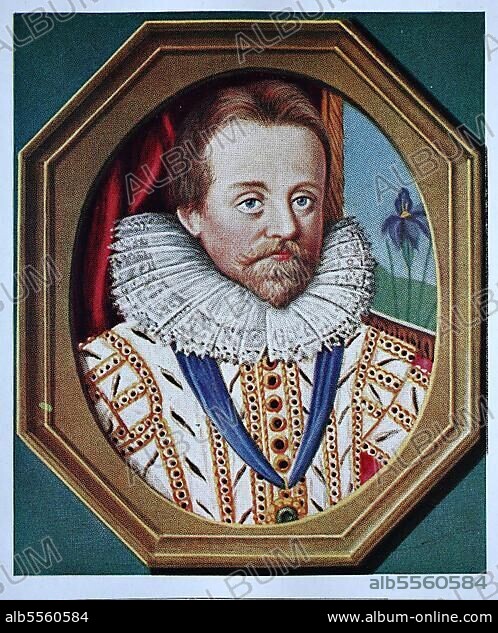 James VI, James Charles Stuart, 19. Juni 1566, 27. März 1625, war vom 24. Juli 1567 König von Schottland als James VI und vom 24. März 1603 König von England und Irland als James I aus der Vereinigung der schottischen und englischen Kronen, Historisch, digitale Reproduktion einer Originalvorlage aus dem 19. Jahrhundert.
