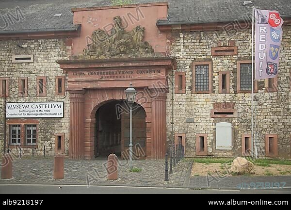 Roman Fort Reduit, in Wiesbaden, Mainz-Kastel, Hesse, Germany, Europe.