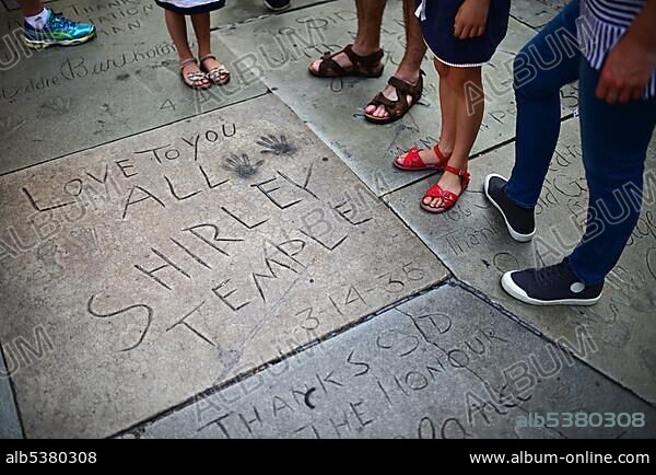 Shirley Temple, handprint in Grauman's Chinese Theatre, Hollywood Boulevard, Los Angeles, California, USA, North America.