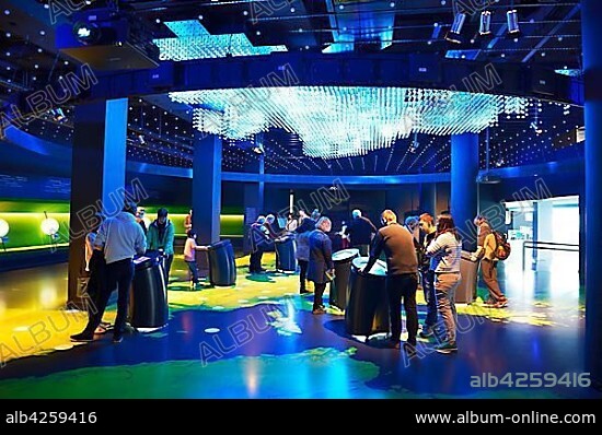 Showroom, visitors' center, Parlamentarium, European Parliament, Brussels, Belgium, Europe.