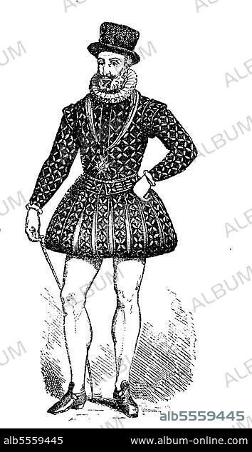 Heinrich IV. Henri IV, 13. Dezember 1553 -14. Mai 1610, auch bekannt unter dem Beinamen Guter König Heinrich oder Heinrich der Große, war ab 1572 König von Navarra und von 1589 bis 1610 König von Frankreich, Historisch, digital restaurierte Reproduktion einer Originalvorlage aus dem 19. Jahrhundert, genaues Originaldatum nicht bekannt.