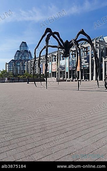 Giant spider statue made by Louise Bourgeois, in front of National Gallery of Canada, Ottawa, Ontario Province, Canada, North America.