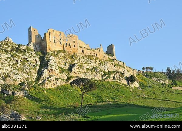 Castello Barresi Castle, Pietraperzia, Sicily, Italy, Europe.