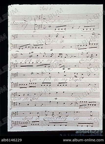 GEORG FRIEDRICH HÄNDEL. PARTITURA MANUSCRITA DE 'EL MESIAS' - SIGLO XVIII.