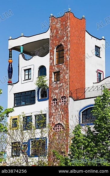 Luther-Melanchthon-Gymnasium, designed by Friedensreich Hundertwasser, Lutherstadt Wittenberg, Saxony-Anhalt, Germany, Europe.