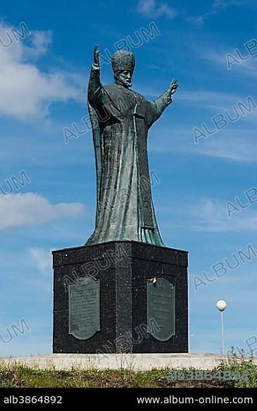 Saint Nicholas Statue, Anadyr, Chukotka Autonomous Okrug, Russia, Europe.