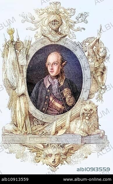 Joseph II (born 13 March 1741 in Schönbrunn Palace, died 20 February 1790 in Vienna) was Emperor of the Holy Roman Empire from 1765 to 1790 as the first member of the House of Habsburg-Lorraine, Historical, digitally restored reproduction from a 19th century original, Record date not stated.