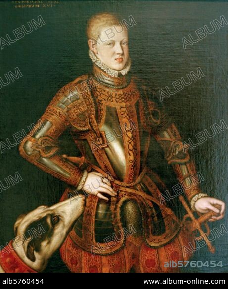 Sebastian, King of Portugal (1557-78); 1554-1578.-"Portrait of King Sebastian".-Painting 1571, by Cristóvao de Morais, (1554-1571 working for the Portuguese Court). Oil on canvas, 100 x 85cm. Inv. Nr. 1165 Pint,.
