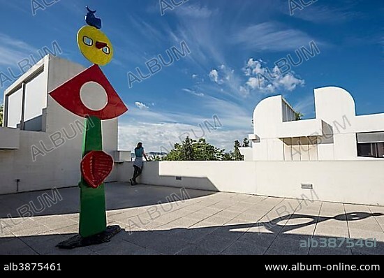 Sculpture on the roof of the Miró Museum, Fundació Joan Miró, Parc de Montjuïc, Barcelona, Catalonia, Spain, Europe.