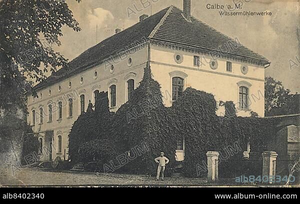 Calbe a. M. Kalbe an der Milde, Altmarkkreis Salzwedel, Saxony-Anhalt, Germany, view from c. 1910, digital reproduction of a public domain postcard, Europe.