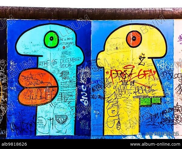 Painting by Thierry Noir; France; East Side Gallery; Berlin Wall; Europe.