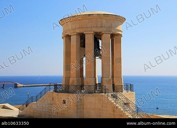 The Siege Bell monument, Valletta, Malta erected 1992 to commemorate the siege of Malta 1940-1943.
