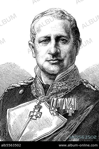 Prinz Heinrich Wilhelm Adalbert von Preußen, 29. Oktober 1811, 6. Juni 1873, war Admiral und Oberbefehlshaber der Norddeutschen Bundesflotte, deutsch-französischer Feldzug von 1870, Historisch, digital restaurierte Reproduktion einer Originalvorlage aus dem 19. Jahrhundert, genaues Originaldatum nicht bekannt.