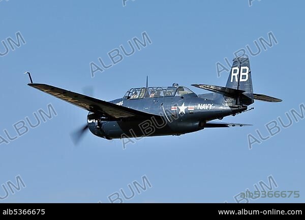 U.S. Navy Grumman TBF Avenger torpedo bomber, Europe's largest meeting of vintage planes at Hahnweide, Kirchheim-Teck, Baden-Wuerttemberg, Germany, Europe.