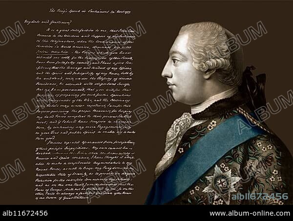 King George III's speech in Parliament 20 November 1777, King of Great Britain and Ireland.
