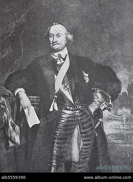 Johann Moritz Fuerst von Nassau-Siegen, genannt Der Brasilianer, 17. Juni, 20. Dezember 1679, niederländischer Feldmarschall, Historisch, digital restaurierte Reproduktion einer Originalvorlage aus dem 19. Jahrhundert, genaues Originaldatum nicht bekannt.