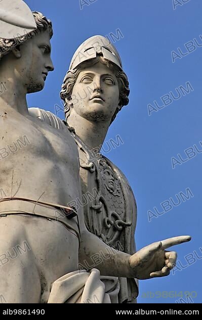 Restored marble statues on the Schlossbrücke in Berlin (August 2010) . The Schlossbrücke, which crosses the western arm of the Spree, was built by Karl Friedrich Schinkel in 1822-1823. A historic bridge railing and 8 marble statues adorn the Palace Bridge, making it one of the most beautiful bridges in Berlin. Statues on the Palace Bridge. The Palace Bridge (Schlossbrücke) at the eastern end of Unter den Linden in the centre of Berlin was constructed 1821-24. The Bridge was.
