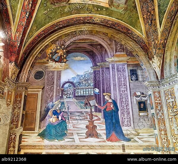 Spello Umbria Italy. Baglioni Chapel frescoed by Pinturicchio, in Santa Maria Maggiore Church.