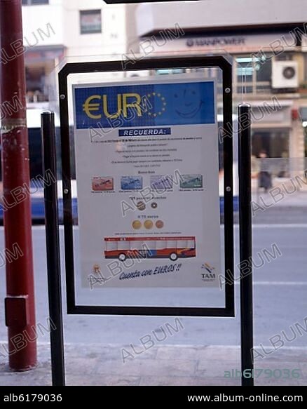 PARADA DE AUTOBUS - CARTEL EXPLICANDO EL PRECIO DEL BONOBUS.