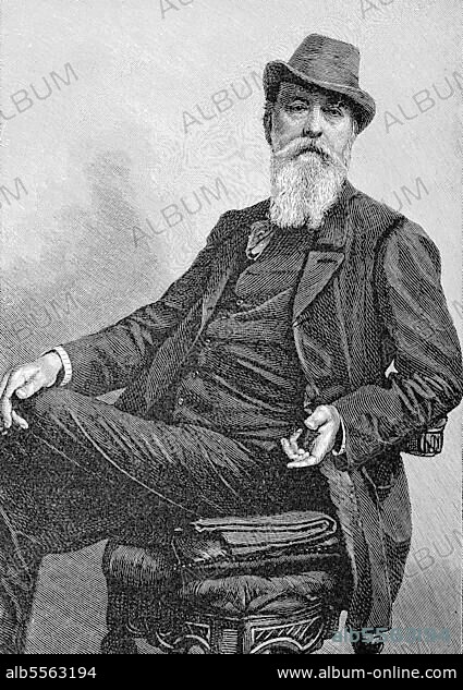 Reinhold Begas, 15. Juli 1831 bis 3. August 1911, ein deutscher Bildhauer, Historisch, digitale Reproduktion einer Originalvorlage aus dem 19. Jahrhundert.