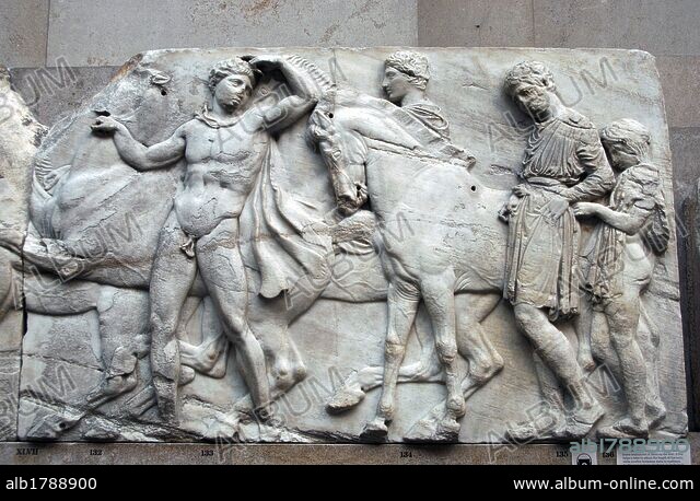 Greek Art. Parthenon. 5th century B.C. A boy helps a rider