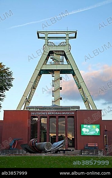 The German Mining Museum, "Deutsches Bergbau-Museum" with headframe, Bochum, North Rhine-Westphalia, Germany, Europe.