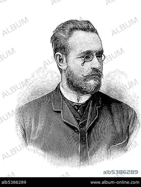 Carl Auer von Welsbach, also known as Carl Auer, Freiherr von Welsbach (1 September 1858, 4 August 1929), Austrian scientist and inventor, 1879, historical woodcut, Germany, Europe.