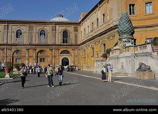 Cortile della Pigna courtyard, Vatican Museums, Vatican City, Rome, Lazio, Italy, Europe.