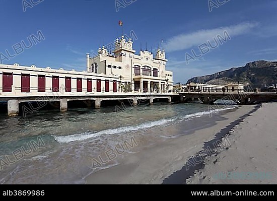 Antico Stabilimento Balneare Spa Hotel, 1912, Liberty style architecture, Mondello, Palermo, Sicily, Italy, Europe.