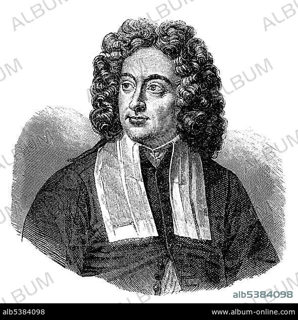 Historical drawing, portrait of Arcangelo Corelli, 1653-1713, Italian composer and violinist of the Baroque.