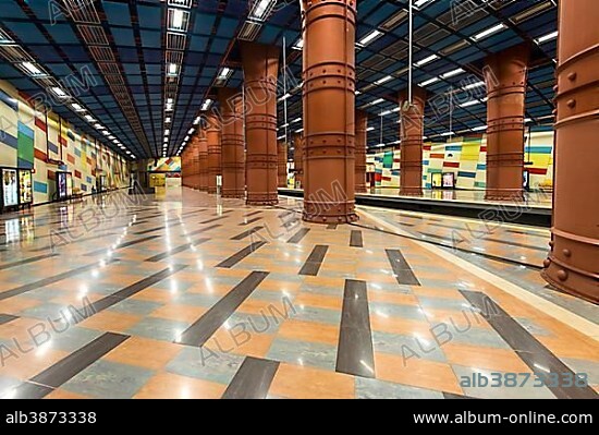 Subway station Olaias, Lisbon, Portugal, Europe.