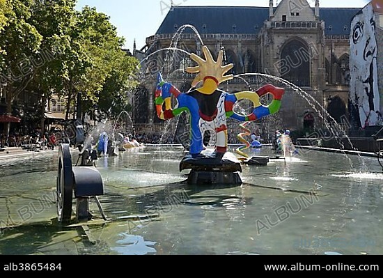 NIKI DE SAINT-PHALLE et JEAN TINGUELY. Fontaine Stravinsky, Paris, Île-de-France, France, Europe.