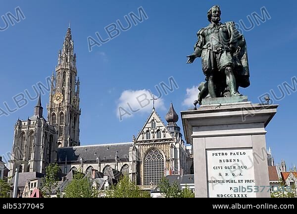 Rubens monument, Groenplaats, Antwerp, Belgium, Europe.