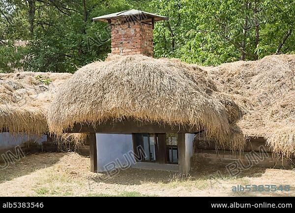 Farm house from the 19th century in the Bucharest village museum, Muzeul National Al Satului Dimitrie Gusti, Bucharest, Romania, Europe.