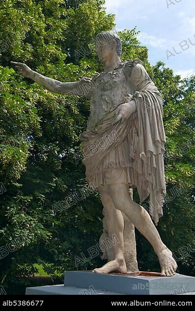 Statue of Augustus von Primaporta, Cambodunum Archaeological Park, Kempten in Allgaeu, Bavaria, Germany, Europe.