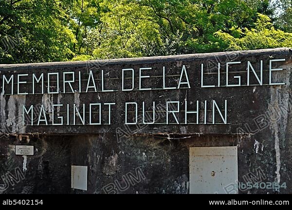 Memorial de la Ligne Maginot du Rhin, Maginot-Line, name of the museum on a gun bunker from the Second World War, MusÃ©e MÃ©morial Maginot museum, 20 Rue Rhin, Marckolsheim, Alsace, France, Europe.