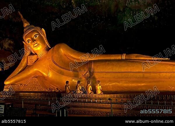 lying buddha, monkey temple, Suwankuha temple lying buddhar, buddha cave temple, Phang Na, Phuket, Thailand, Asia.