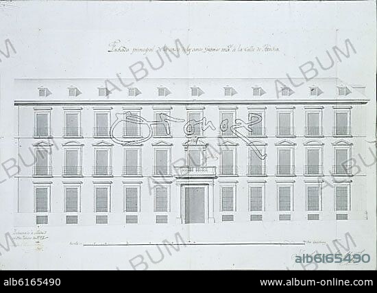 JOSEPF DE LA BALLINA (SIGLO XVIII). FACHADA PRINCIPAL DE LA CASA DE LOS CINCO GREMIOS EN LA CALLE ATOCHA.