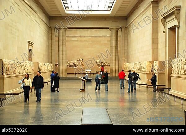 Elgin Marbles from the Parthenon Temple of Athens Akropolis British Museum London UK.