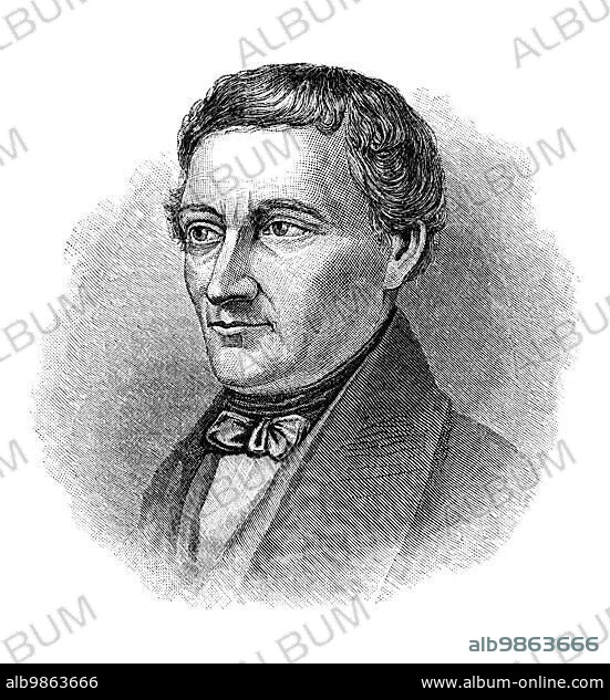 Vincenz Priessnitz, also written Prießnitz (sometimes in German Vinzenz) (in English Vincent) (in Czech Vincenc, 1799-1851) was a peasant farmer in Gräfenberg, Austrian Silesia, who is generally considered the founder of modern hydrotherapy, which is used in alternative and orthodox medicine. Illustration originally published in Harpers Monthly January 1880.