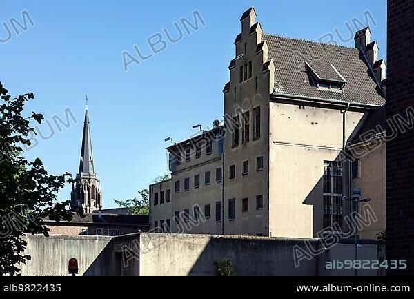 Old detention house behind the Moers district court; former court prison; architectural monument in the style of the German Renaissance; Moers; North Rhine-Westphalia; North Rhine-Westphalia; Germany; Europe.