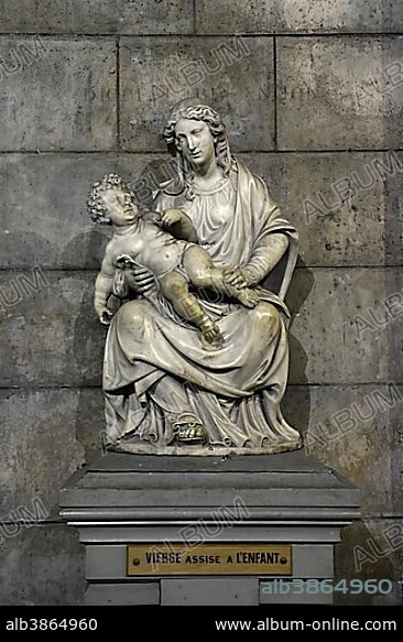 Madonna, the Virgin Mary with baby Jesus, crypt, Sacre Coeur de Montmartre, Montmartre, Paris, France, Europe.
