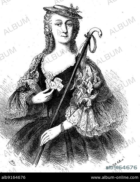 Luise Dorothea of Saxe-Meiningen, 1710, 1767, was the daughter of Ernst Ludwig I Duke of Saxe-Meiningen and Dorothea Marie of Saxe-Gotha. She was the woman of Friedrich III. Duke of Saxe-Gotha-Altenburg, photo or illustration, published in 1892, digitally restored reproduction of a 19th century original, exact original date not known.