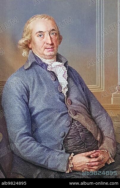 Johann Gottfried von Herder was a German philosopher; theologian; poet and literary critic; Historical; digitally restored reproduction of a 19th century original.