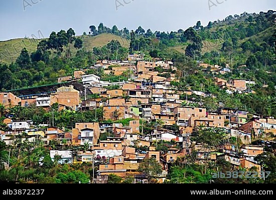 Slums, Comuna 13, Medellin, Colombia, South America, Latin America, America, South America.