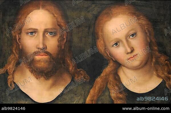 Christ and Mary; painting by Lucas Cranach the Elder; 4 October 1472; 16 October 1553; one of the most important German painters; graphic artists and book printers of the Renaissance; Historical; digitally restored reproduction of a historical original.