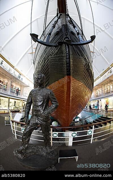 Statue of Fridtjof Nansen in front of the Fram, Fram Museum, Oslo, Norway, Europe.