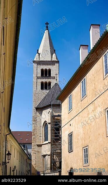 Prague Czech Republic. The medieval streets at the castle.